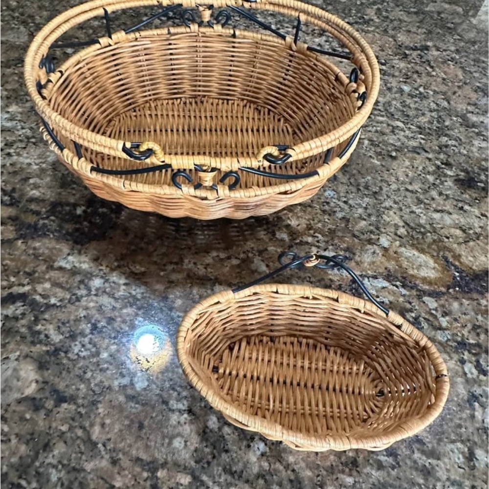 Princess House Brown and Black Accent Baskets